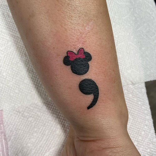 Semicolon tattoo design for mental health